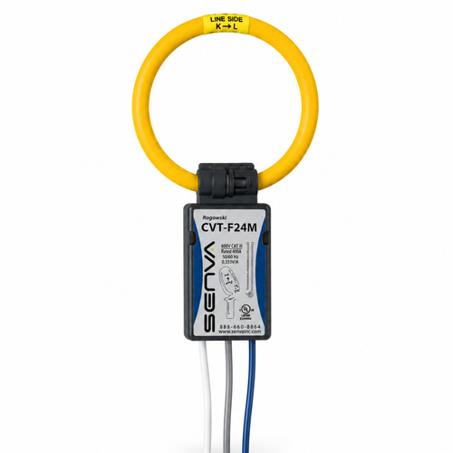 Senva CVT-F24M-C6 : Flexible Split-Core Rogowski CVT, 2400A Operating Range, 15-Inch Rope, 3 ft Blue Lead, for EM-RS485 & EM-PULSE Meters, Buy American Act & TAA Compliant